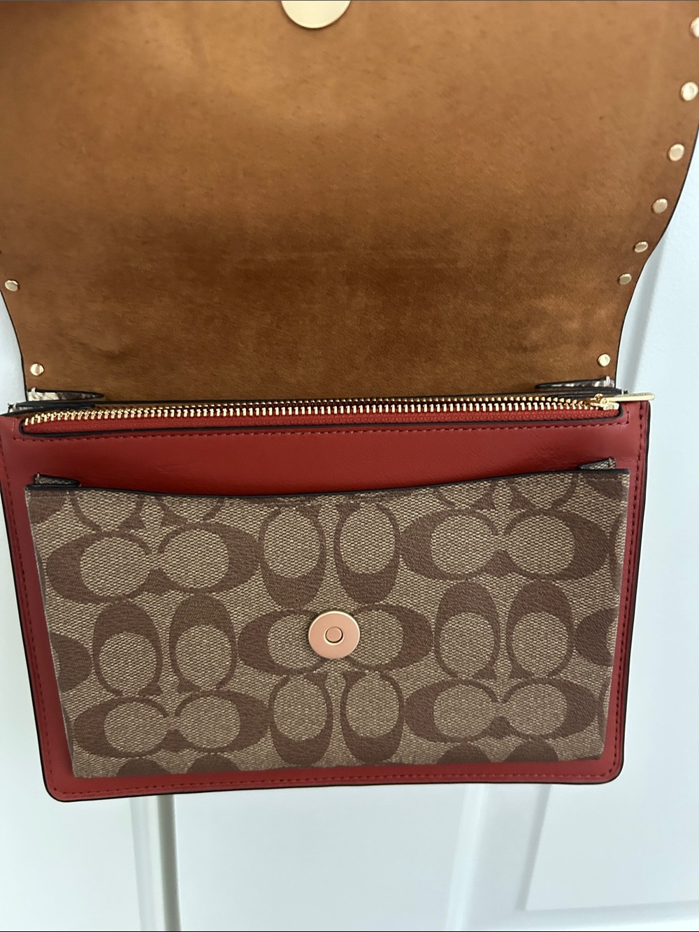 NWOT Coach Klare Black, Brown & light brown Signature Chain Crossbody - Picture 9 of 16